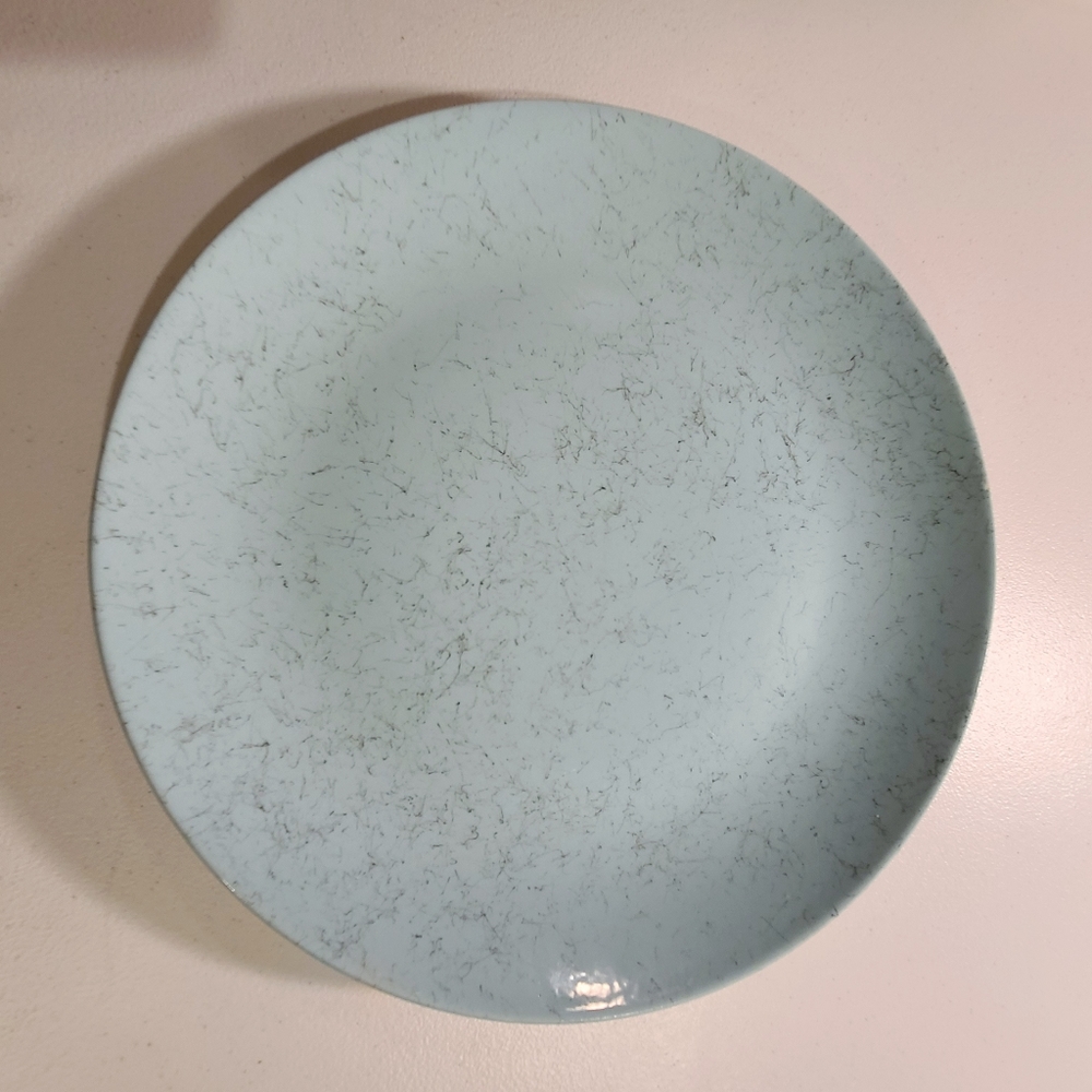 Blue Ridge Southern Pottery Spiderweb Blue Dinner plate, small chip in glaze